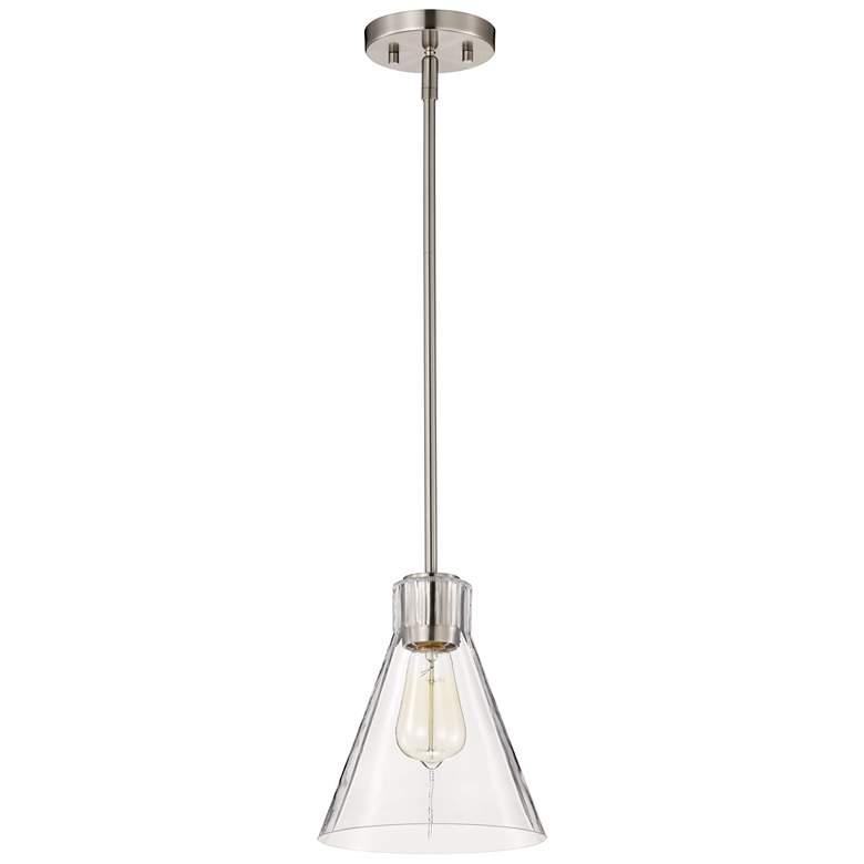 Image 1 Nuvo Gianna 8" Wide Brushed Nickel Mini Pendant
