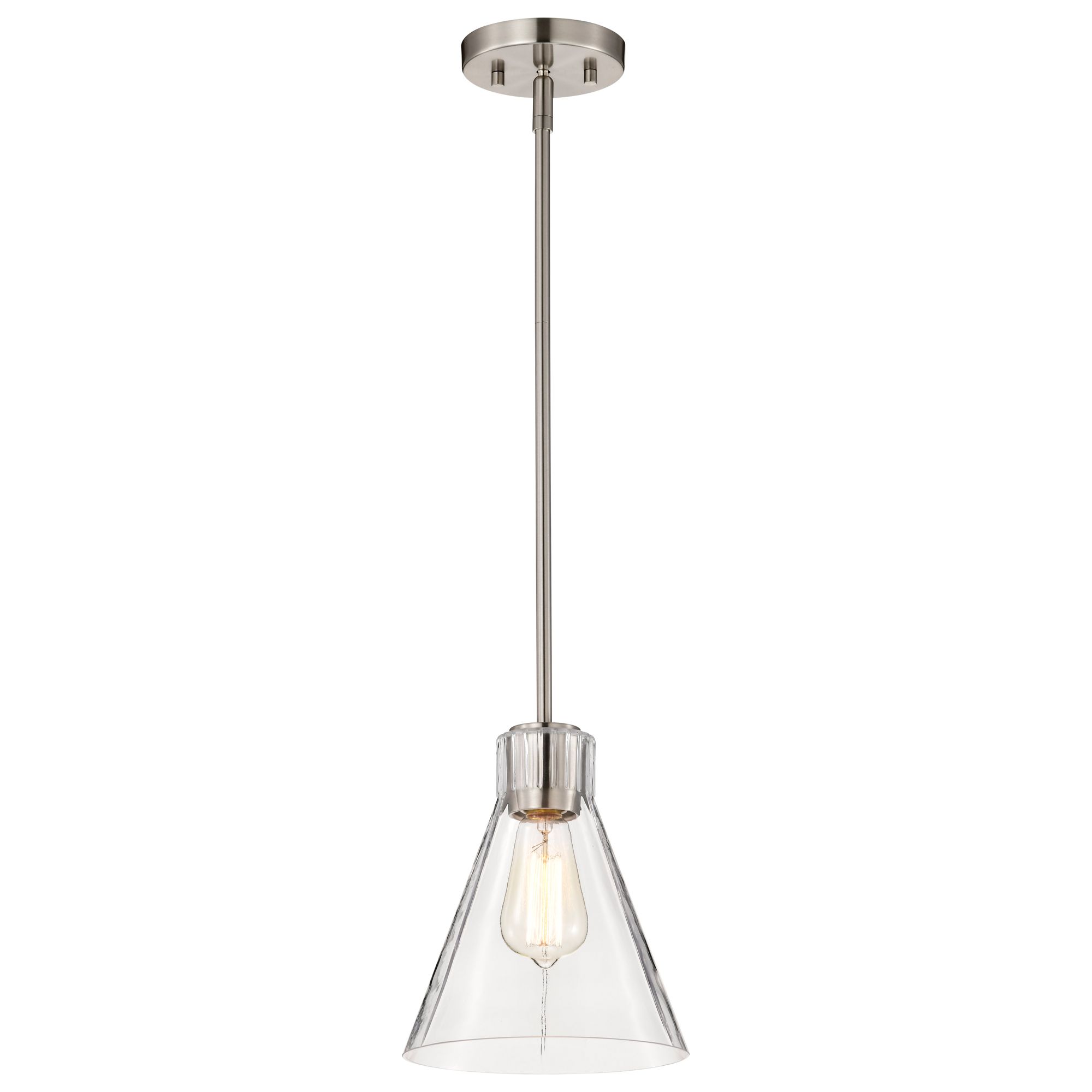 Image 2 Nuvo Gianna 8" Wide Brushed Nickel Mini Pendant more views