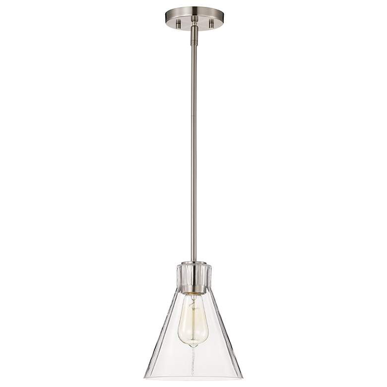 Image 3 Nuvo Gianna 8" Wide Brushed Nickel Mini Pendant more views