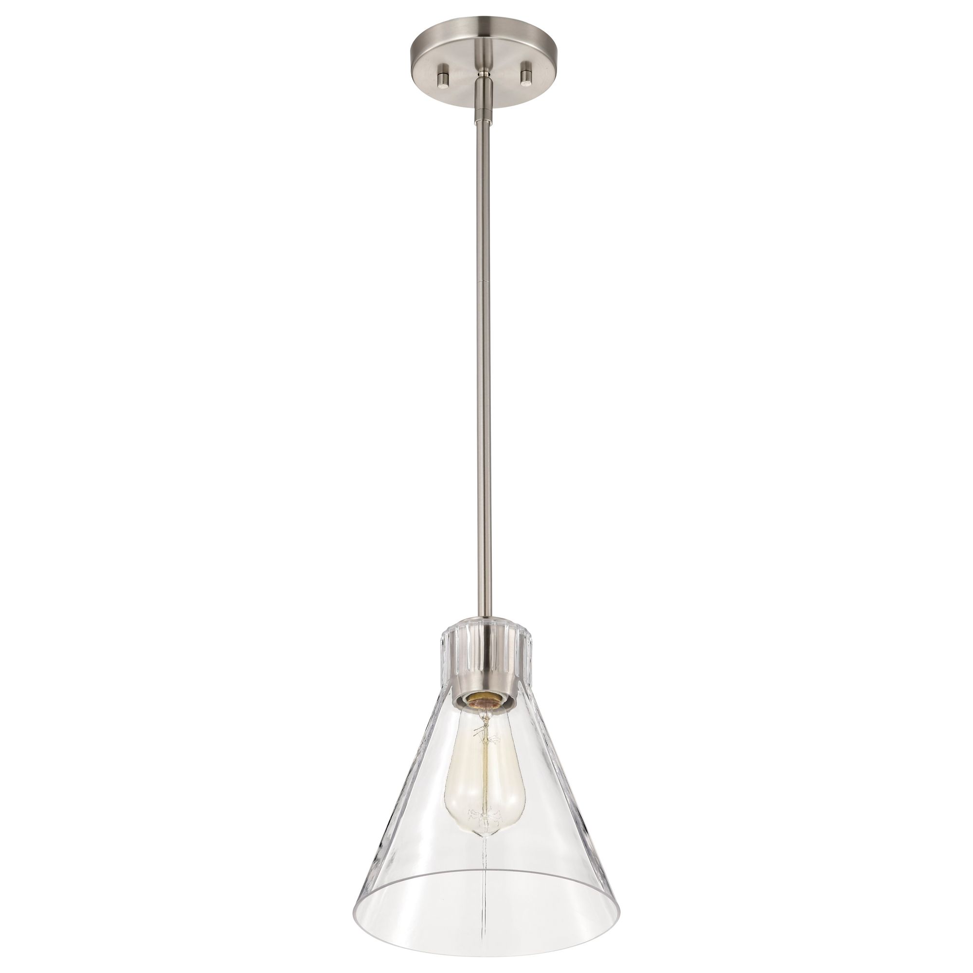 Image 5 Nuvo Gianna 8" Wide Brushed Nickel Mini Pendant more views