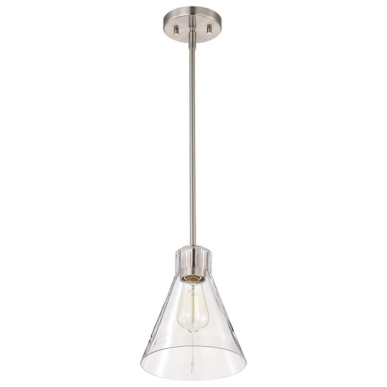 Image 5 Nuvo Gianna 8" Wide Brushed Nickel Mini Pendant more views