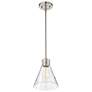 5_Nuvo Gianna 8" Wide Brushed Nickel Mini Pendant more views