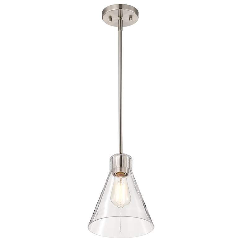 Image 6 Nuvo Gianna 8" Wide Brushed Nickel Mini Pendant more views