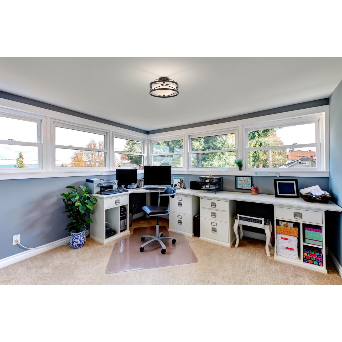 Nuvo Ginger 14" Wide Old Bronze White Glass Rustic Drum Ceiling Light