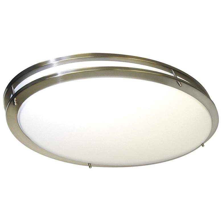 Image 1 Nuvo Glamour 18" Brushed Nickel CCT Selectable LED Oval Ceiling Light
