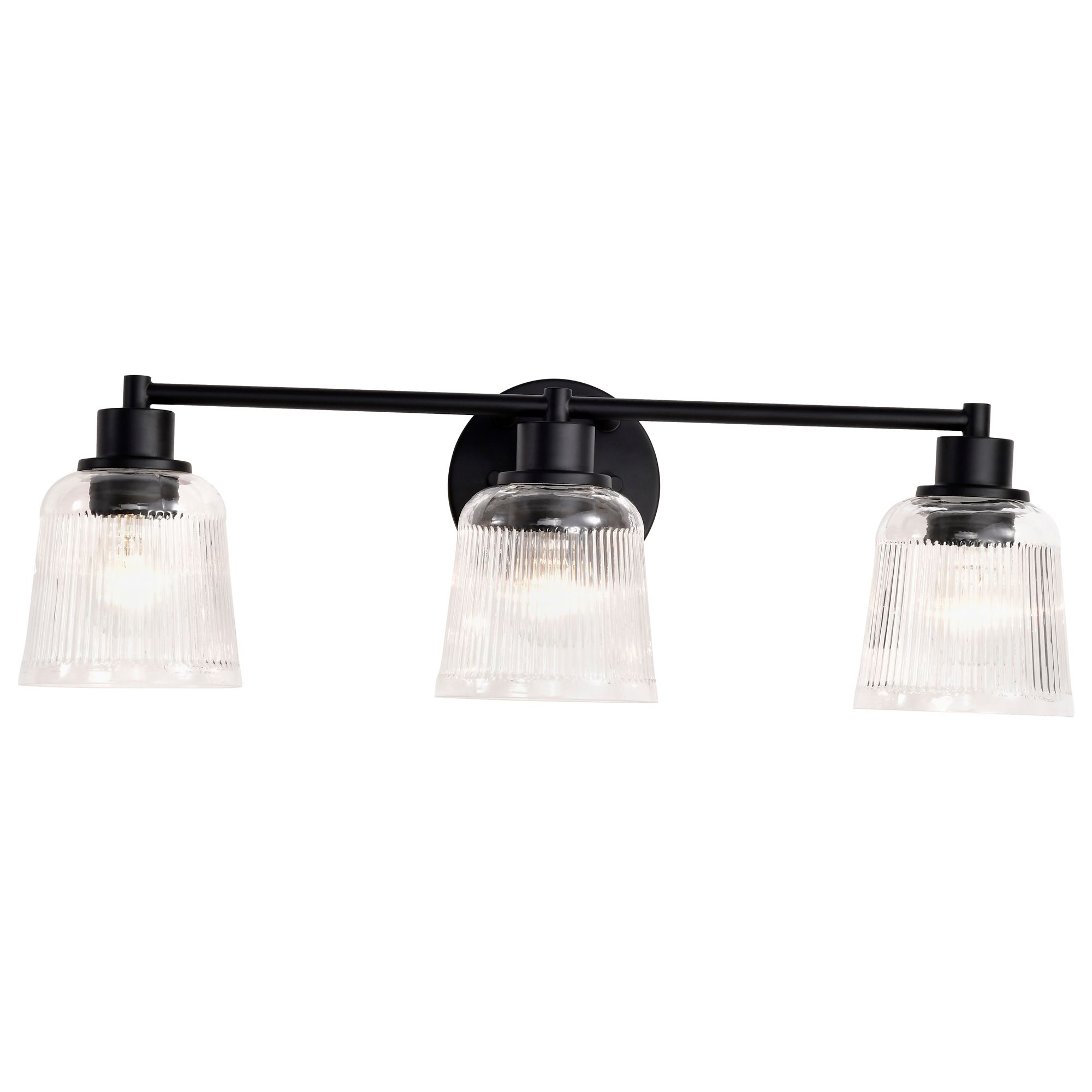 Nuvo Grayson 24" Wide Matte Black 3 Light Vanity