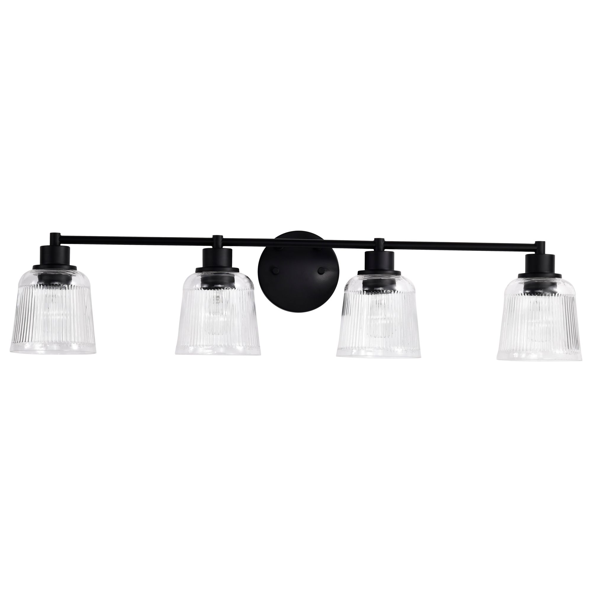 Nuvo Grayson 33 1/2" Wide Matte Black 4 Light Vanity