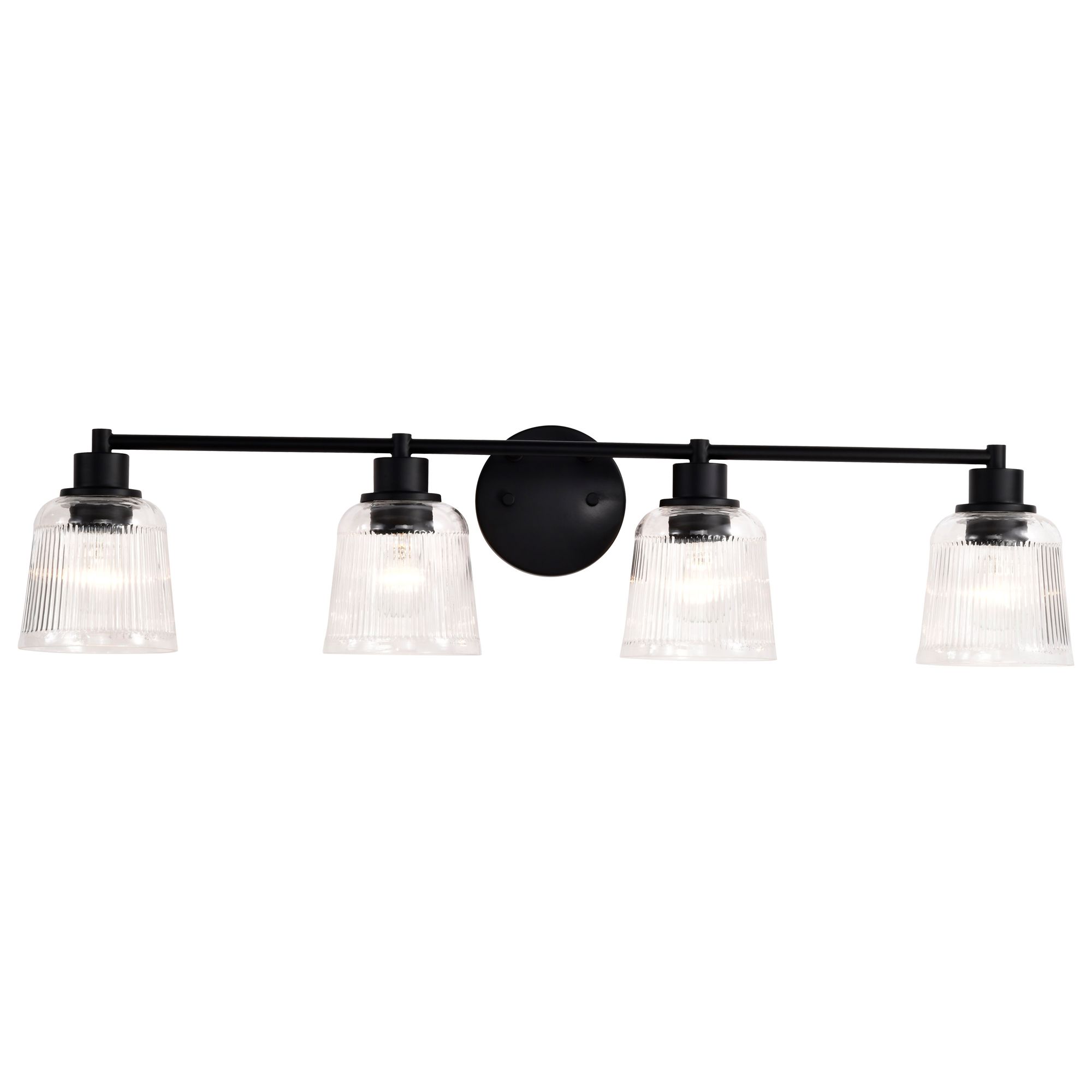 Nuvo Grayson 33 1/2" Wide Matte Black 4 Light Vanity