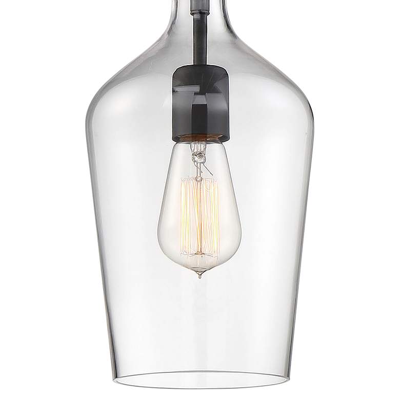 Image 2 Nuvo Hartley 6 1/2" Wide Matte Black Clear Glass Mini Pendant more views