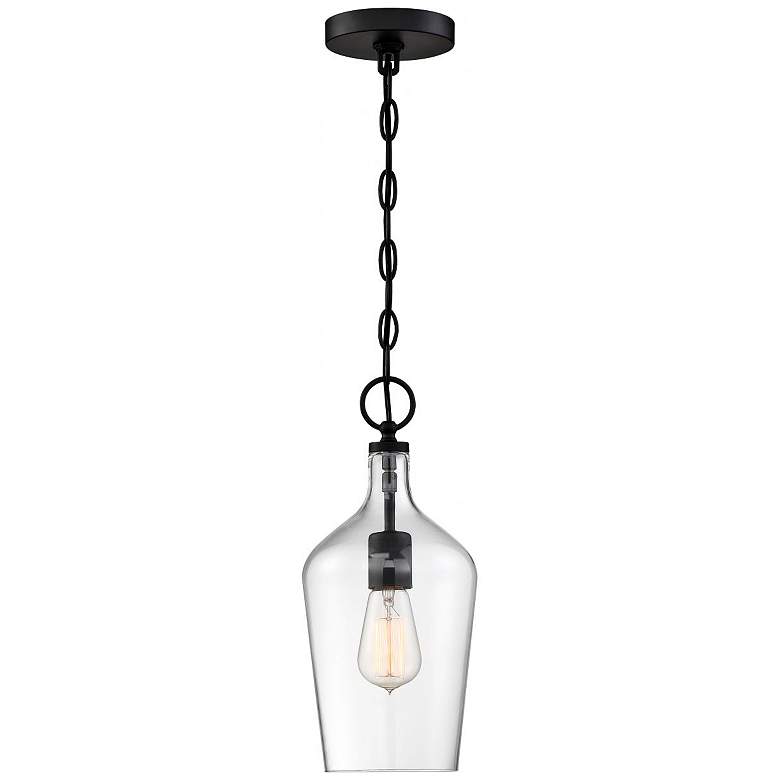 Image 5 Nuvo Hartley 6 1/2" Wide Matte Black Clear Glass Mini Pendant more views