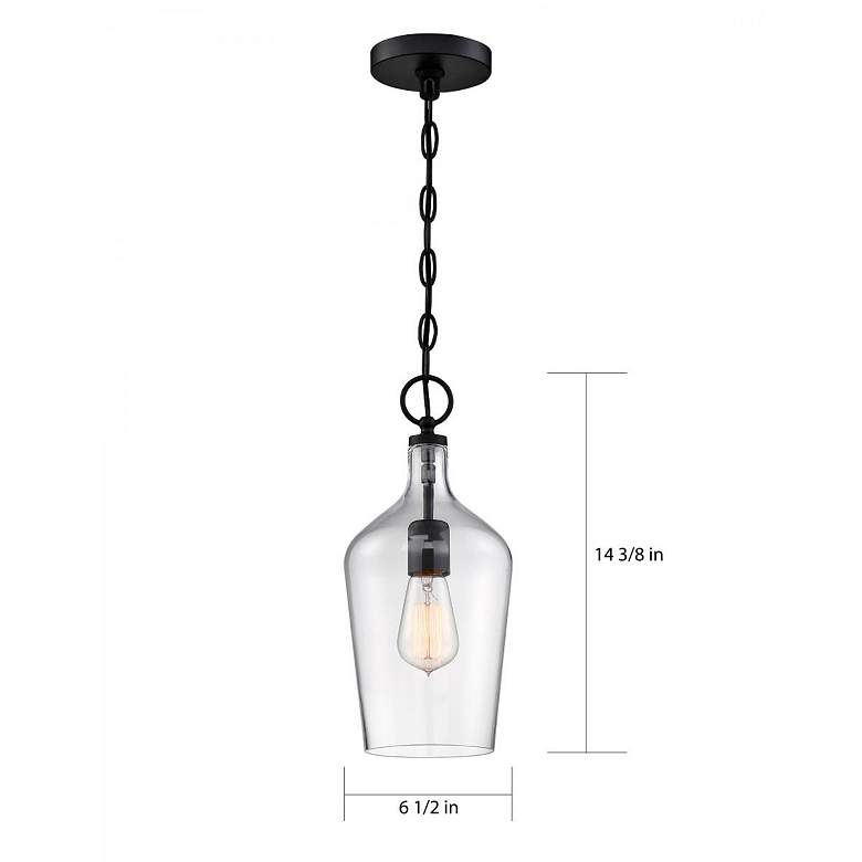 Image 6 Nuvo Hartley 6 1/2" Wide Matte Black Clear Glass Mini Pendant more views