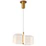 1_Nuvo Kenzo 13 1/2" Polished Anodized Bronze 2 Light LED Pendant