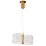 2_Nuvo Kenzo 13 1/2" Polished Anodized Bronze 2 Light LED Pendant more views
