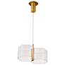 3_Nuvo Kenzo 13 1/2" Polished Anodized Bronze 2 Light LED Pendant more views