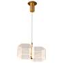 4_Nuvo Kenzo 13 1/2" Polished Anodized Bronze 2 Light LED Pendant more views