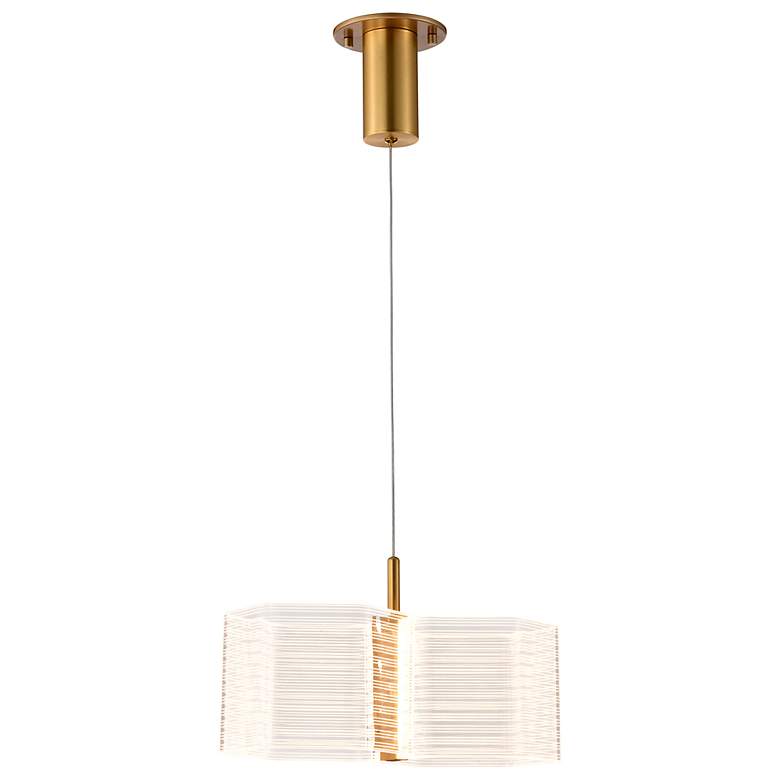 Image 5 Nuvo Kenzo 13 1/2" Polished Anodized Bronze 2 Light LED Pendant more views