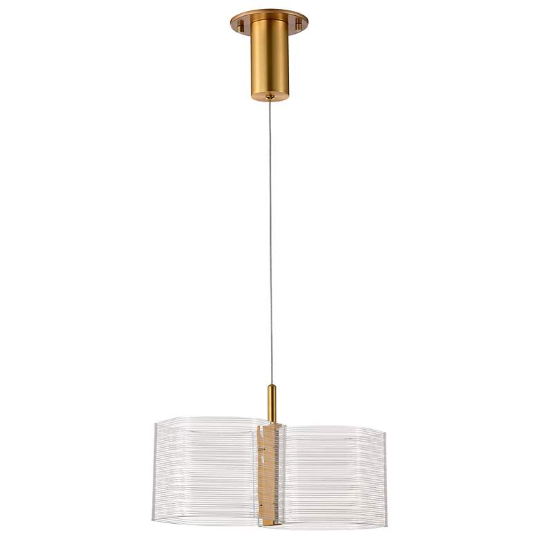 Image 6 Nuvo Kenzo 13 1/2" Polished Anodized Bronze 2 Light LED Pendant more views