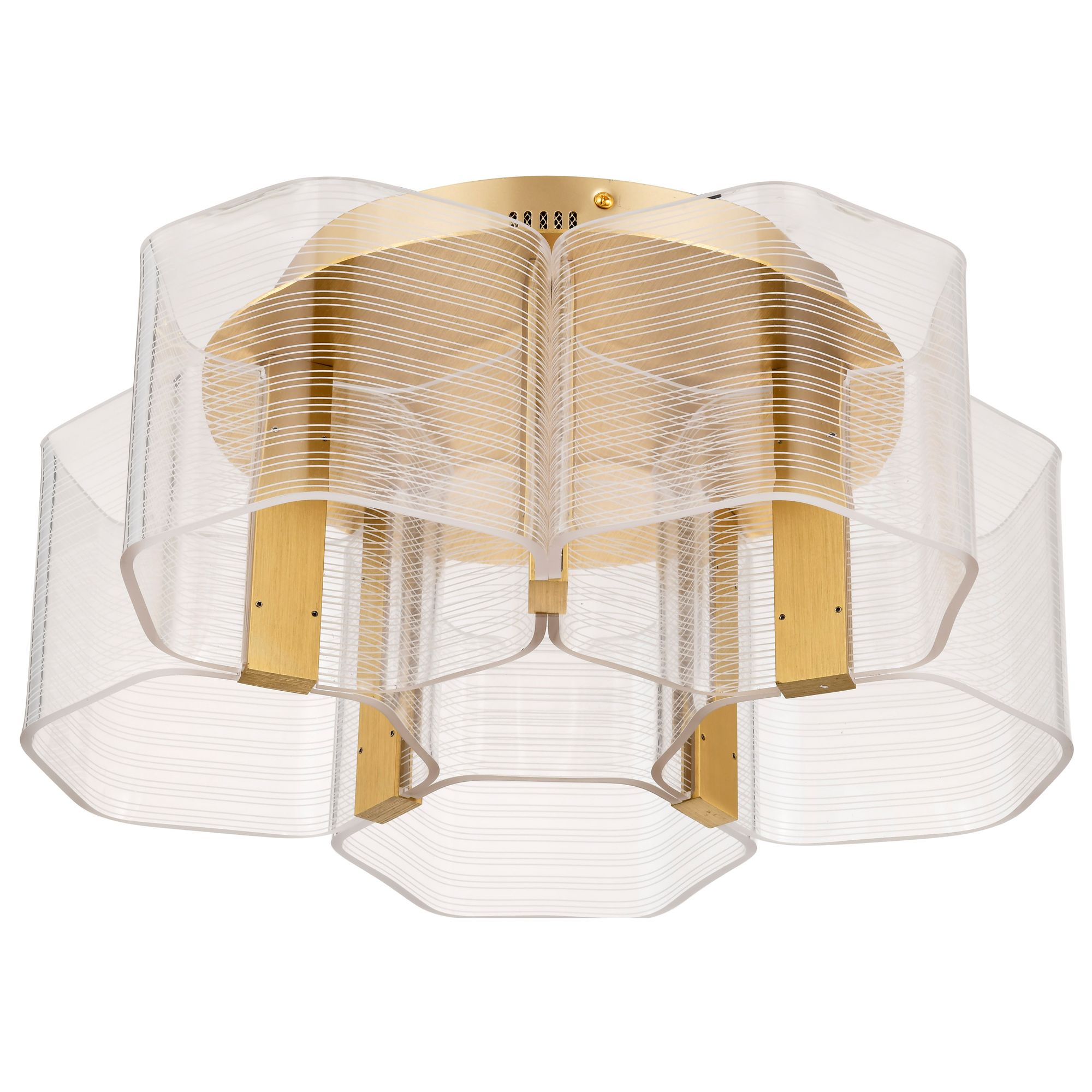 Image 2 Nuvo Kenzo 17 3/4" Wide Vintage Brass 5 Light LED Flush Mount more views