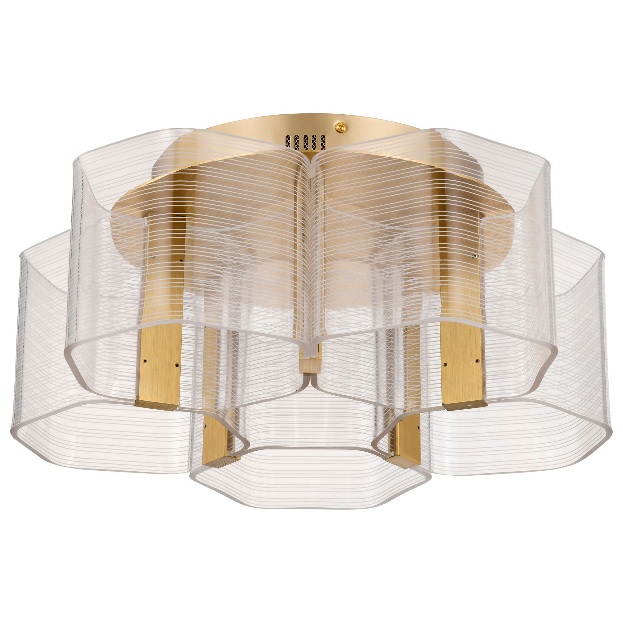 Image 3 Nuvo Kenzo 17 3/4" Wide Vintage Brass 5 Light LED Flush Mount more views