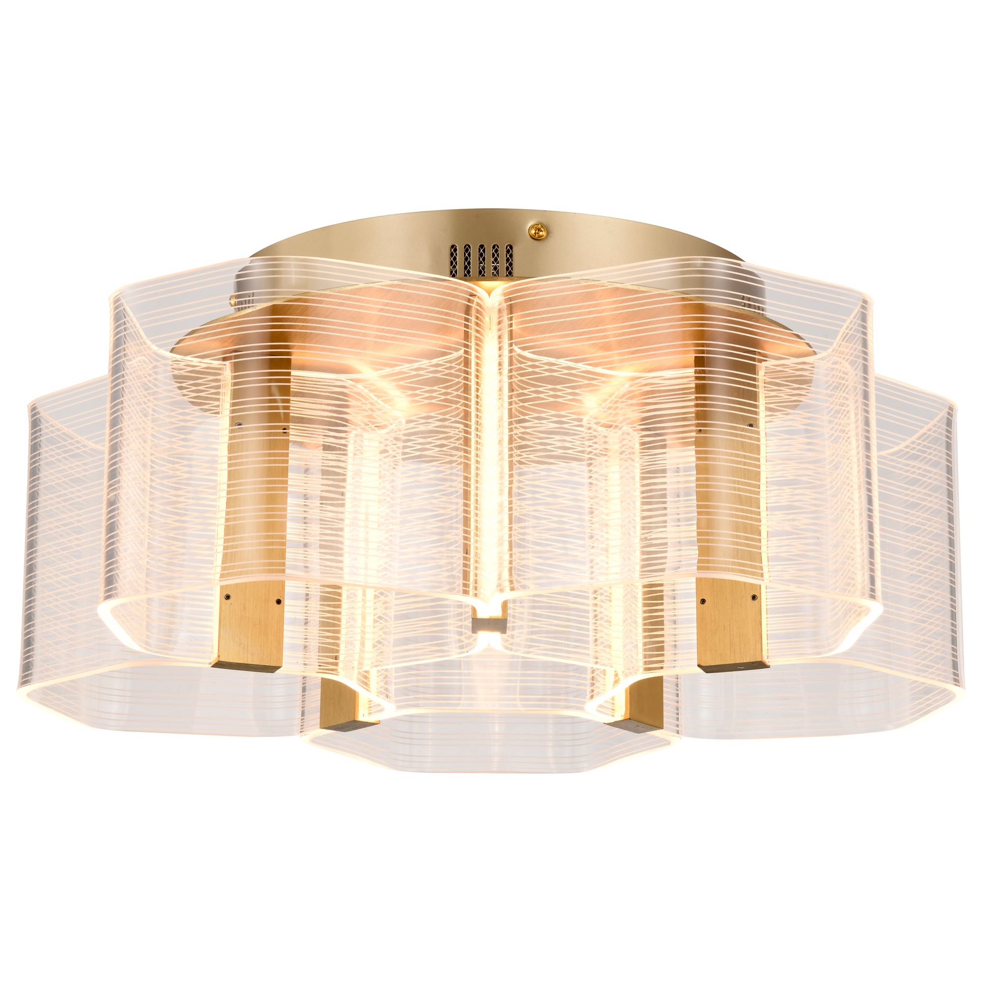 Image 5 Nuvo Kenzo 17 3/4" Wide Vintage Brass 5 Light LED Flush Mount more views