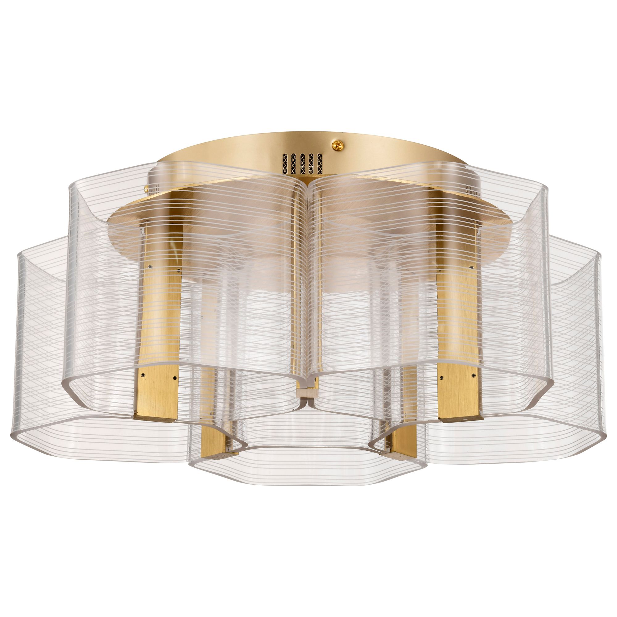Image 6 Nuvo Kenzo 17 3/4" Wide Vintage Brass 5 Light LED Flush Mount more views
