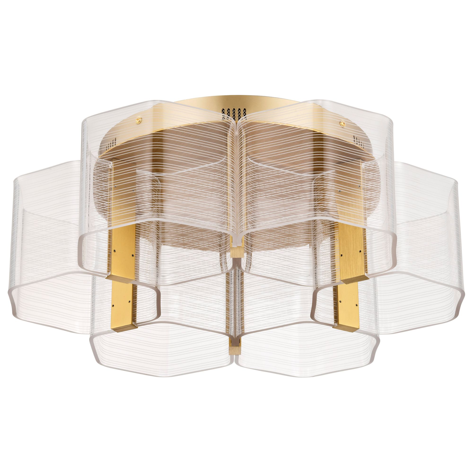 Image 2 Nuvo Kenzo 20 1/2" Wide Vintage Brass 6 Light LED Flush Mount more views