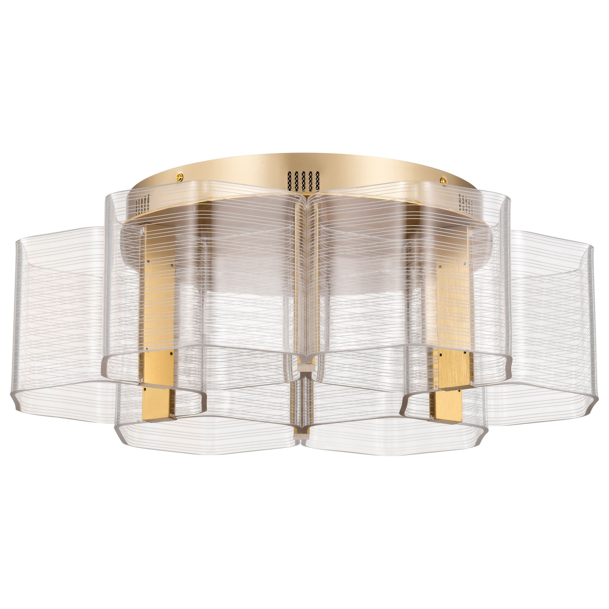 Image 3 Nuvo Kenzo 20 1/2" Wide Vintage Brass 6 Light LED Flush Mount more views
