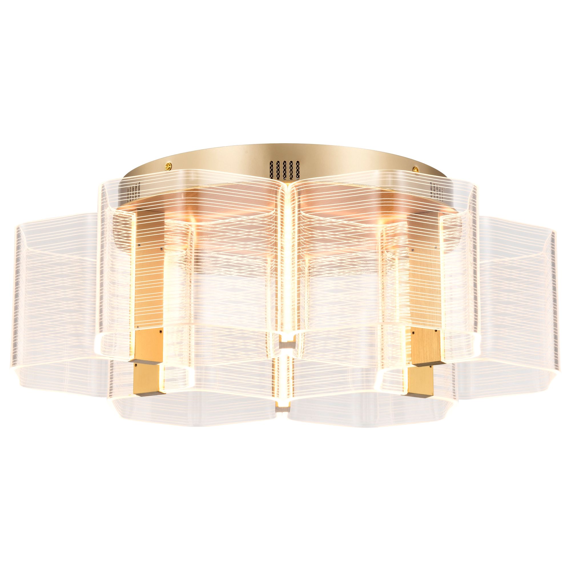 Image 4 Nuvo Kenzo 20 1/2" Wide Vintage Brass 6 Light LED Flush Mount more views