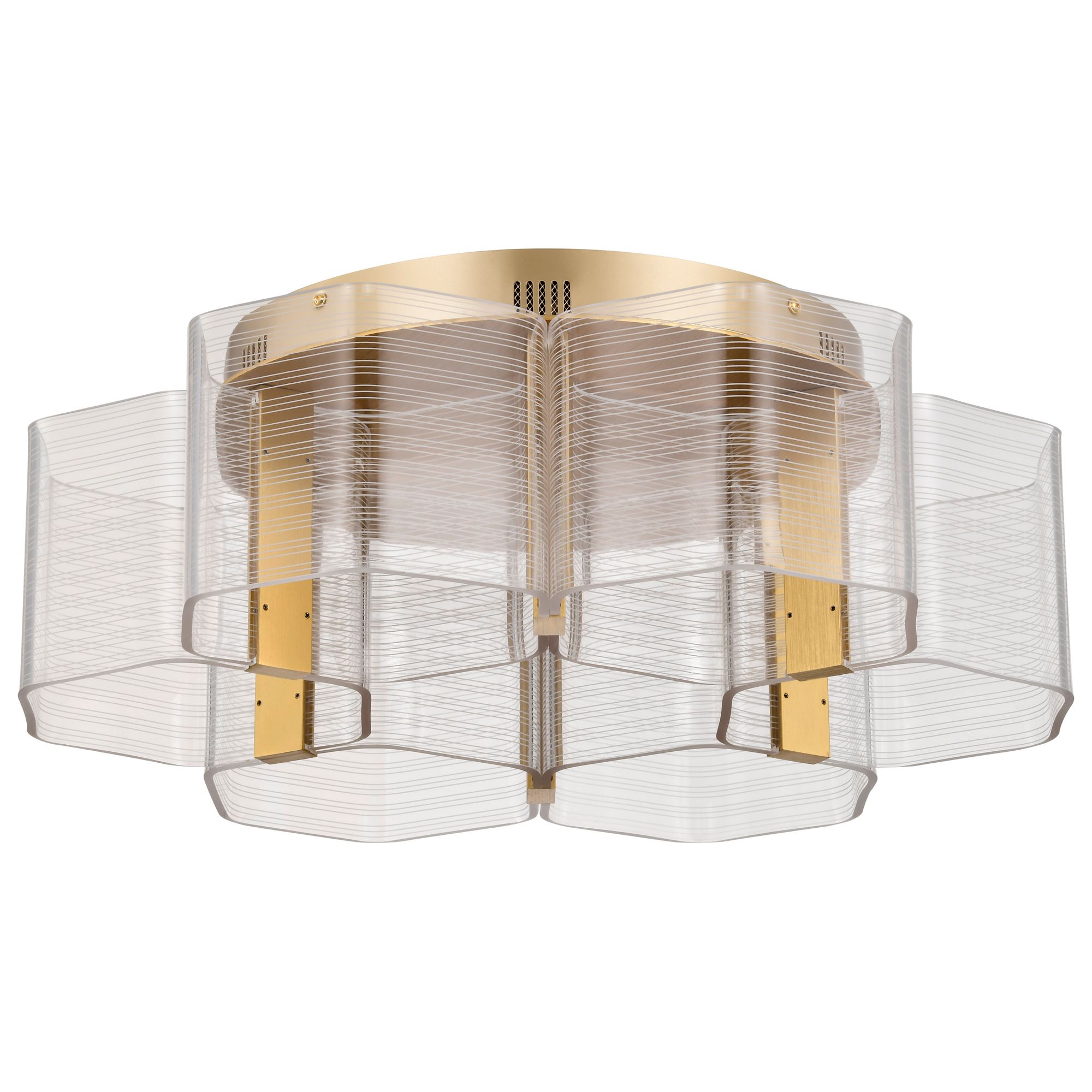 Image 5 Nuvo Kenzo 20 1/2" Wide Vintage Brass 6 Light LED Flush Mount more views