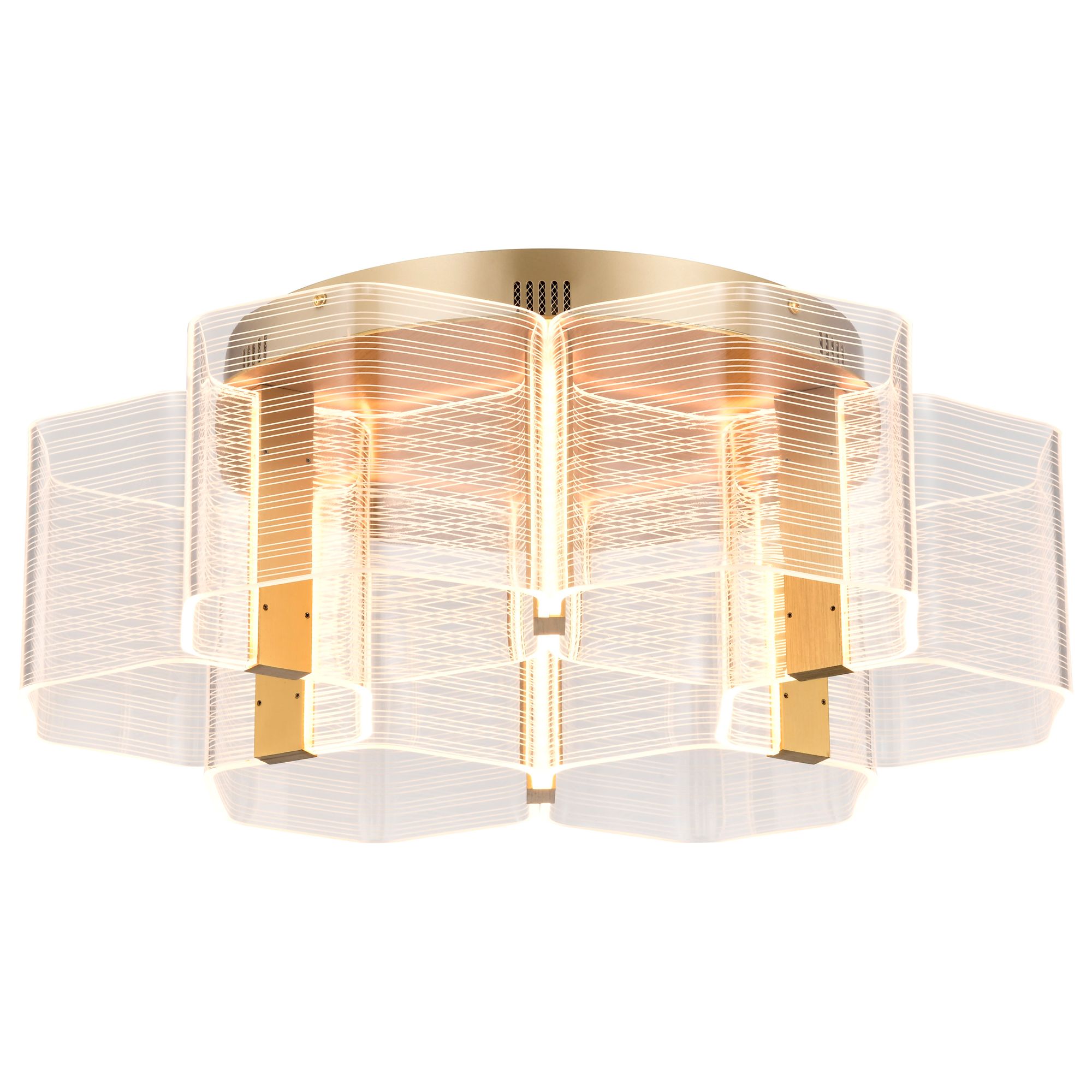 Image 6 Nuvo Kenzo 20 1/2" Wide Vintage Brass 6 Light LED Flush Mount more views
