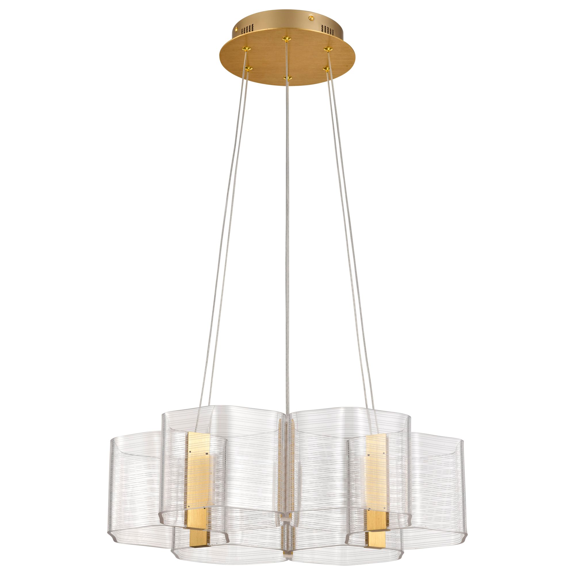 Image 3 Nuvo Kenzo 20 1/2" Polished Anodized Bronze 6 Light LED Chandelier more views