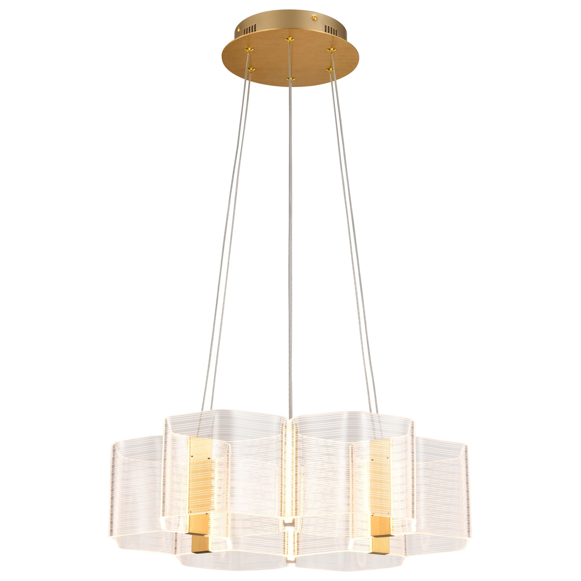 Image 4 Nuvo Kenzo 20 1/2" Polished Anodized Bronze 6 Light LED Chandelier more views