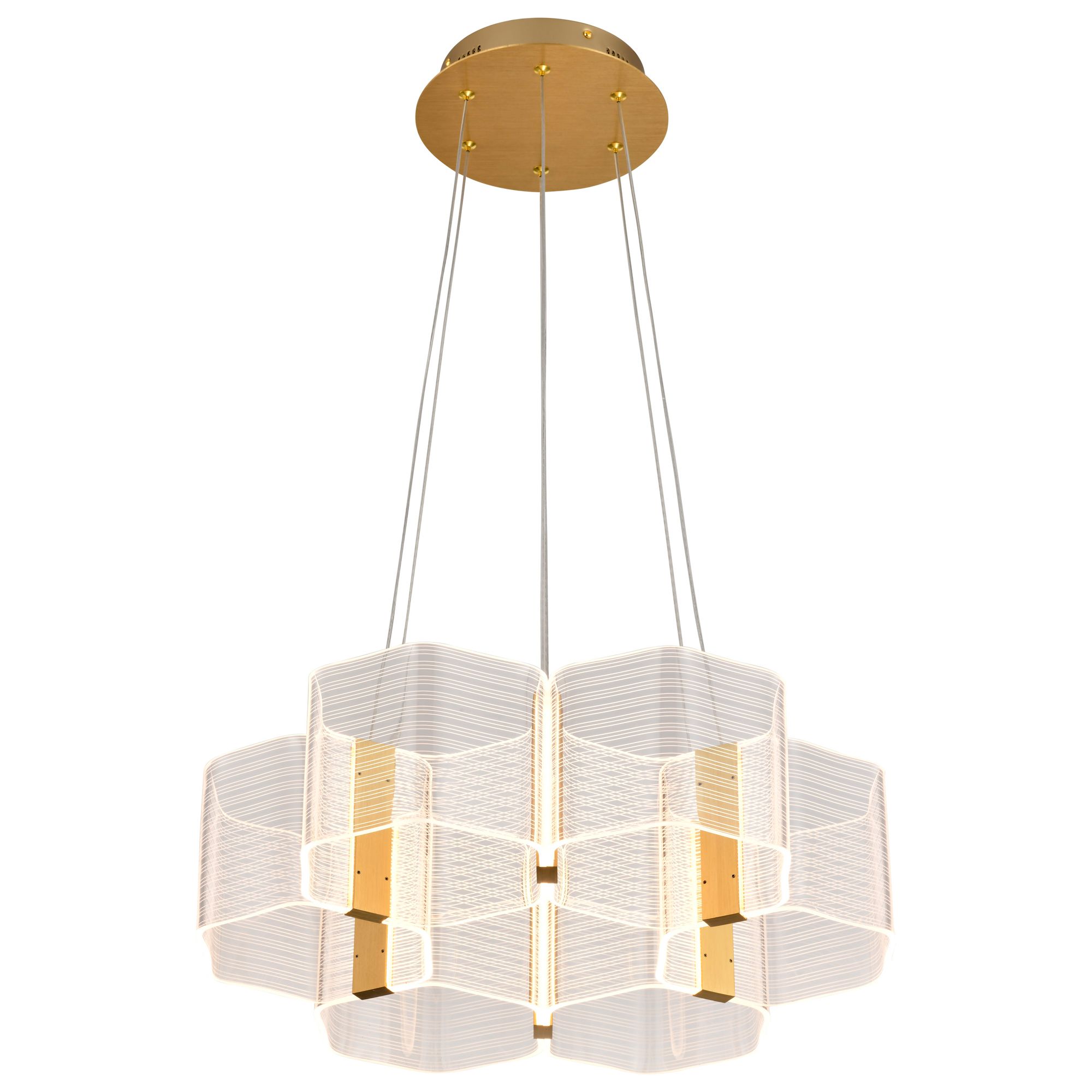 Image 6 Nuvo Kenzo 20 1/2" Polished Anodized Bronze 6 Light LED Chandelier more views