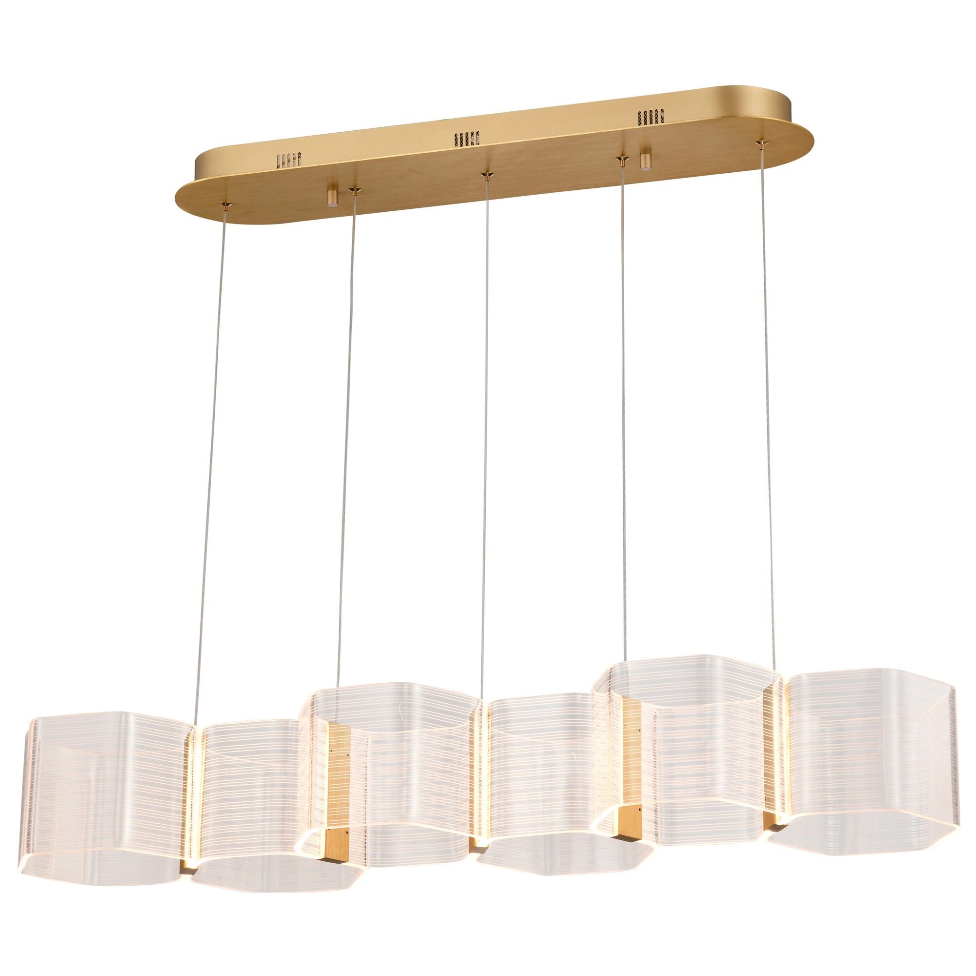 Image 4 Nuvo Kenzo 37" Polished Anodized Bronze 6 Light LED Island Pendant more views