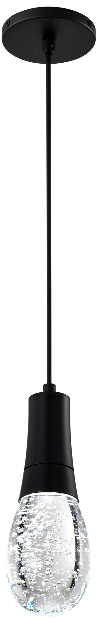 Nuvo Lacey 4" W Matte Black LED Smart Pendant - RGB/TW