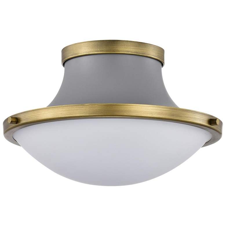 Image 2 Nuvo Lafayette 14" Gray/Natural Brass 1 Light Ceiling Light
