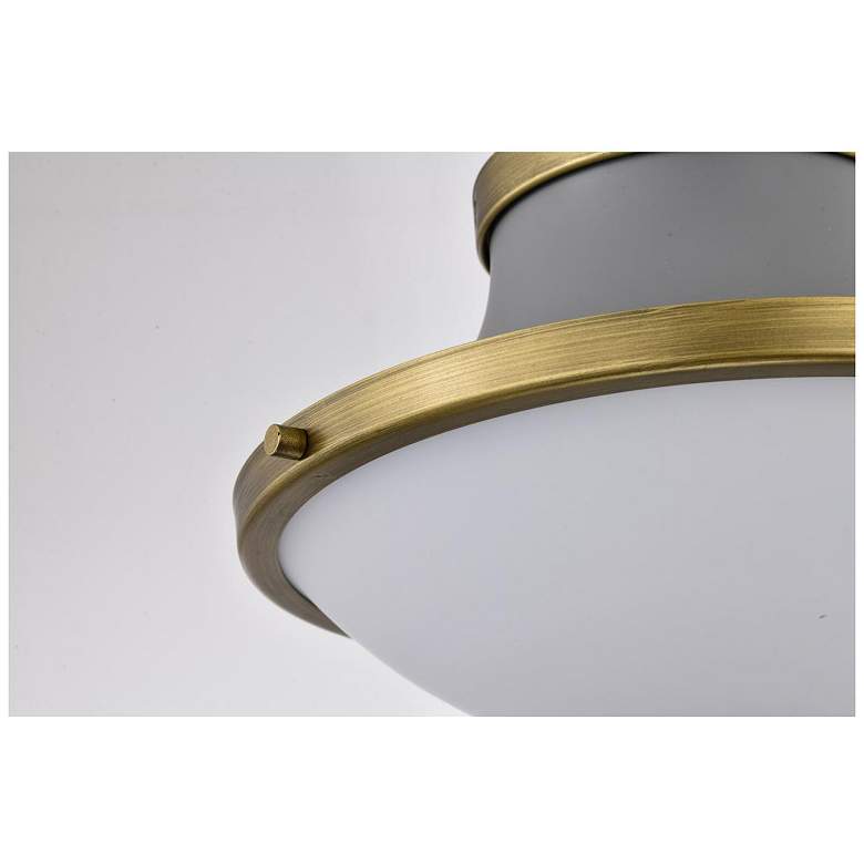 Image 6 Nuvo Lafayette 14" Gray/Natural Brass 1 Light Ceiling Light more views