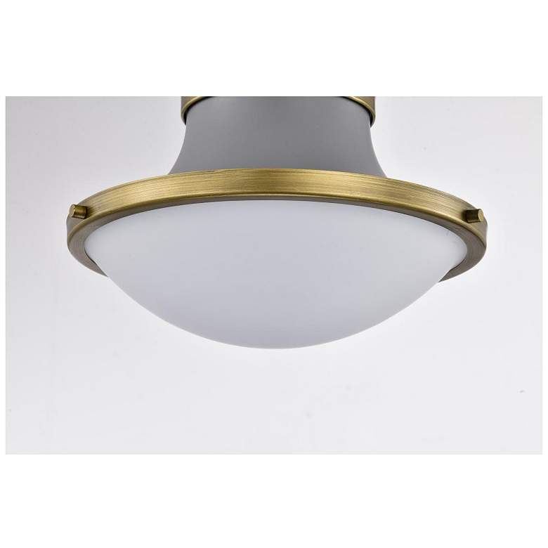 Image 7 Nuvo Lafayette 14" Gray/Natural Brass 1 Light Ceiling Light more views