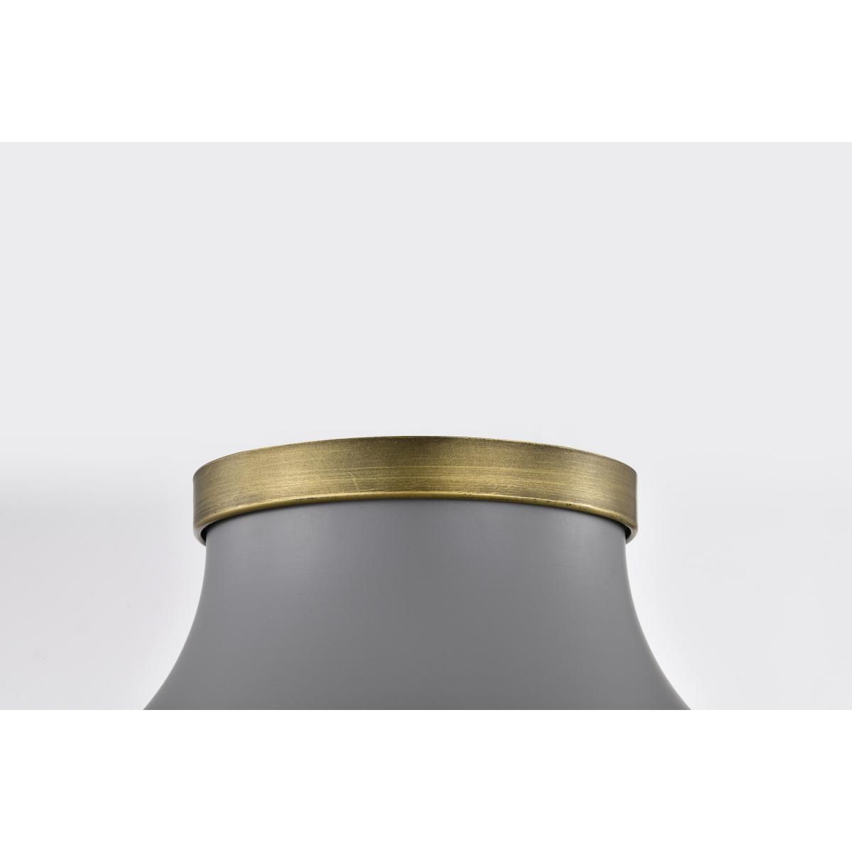Nuvo Lafayette 14" Gray/Natural Brass 1 Light Ceiling Light