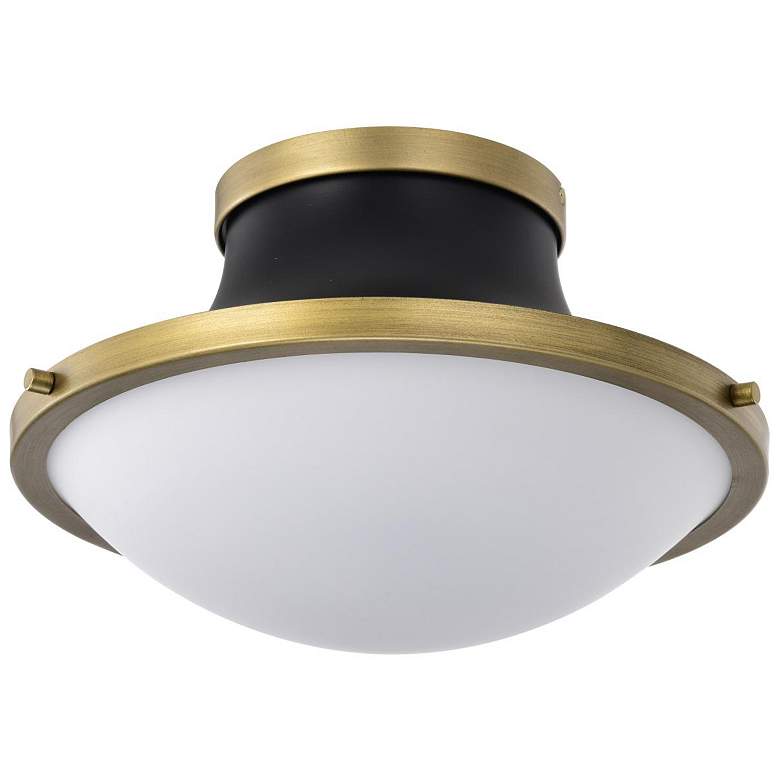 Image 4 Nuvo Lafayette 14" Matte Black/Natural Brass 1 Light Ceiling Light more views