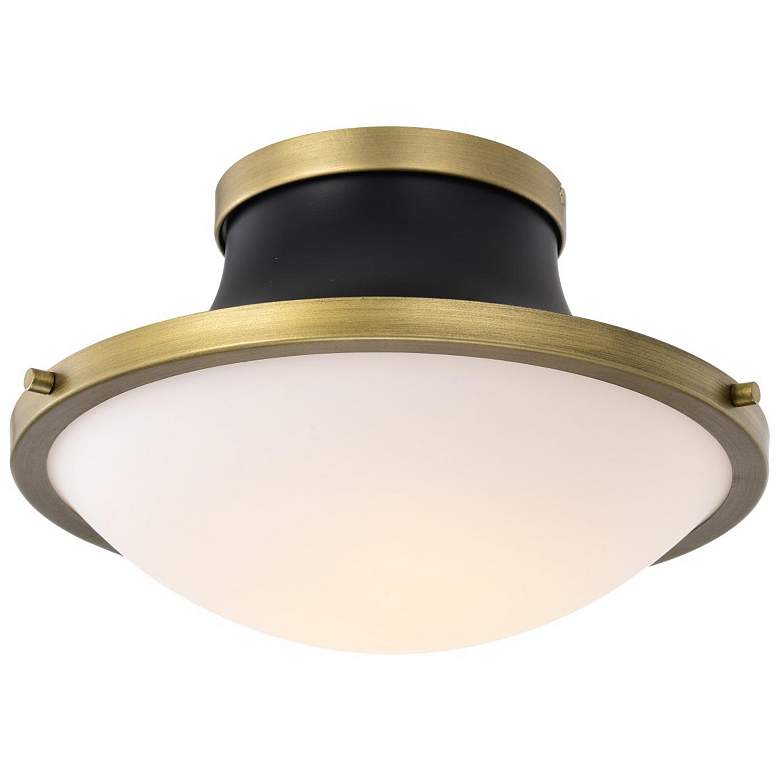 Image 5 Nuvo Lafayette 14" Matte Black/Natural Brass 1 Light Ceiling Light more views