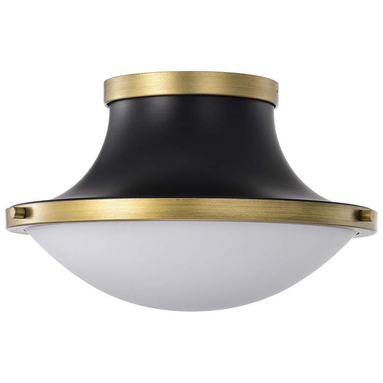 Image 6 Nuvo Lafayette 14" Matte Black/Natural Brass 1 Light Ceiling Light more views