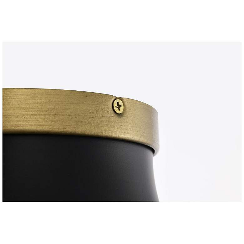 Image 7 Nuvo Lafayette 14" Matte Black/Natural Brass 1 Light Ceiling Light more views