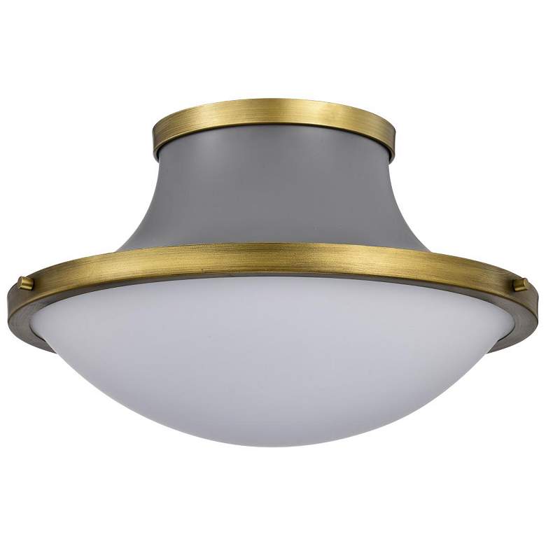Image 2 Nuvo Lafayette 18" Gray/Natural Brass 3 Light Ceiling Light