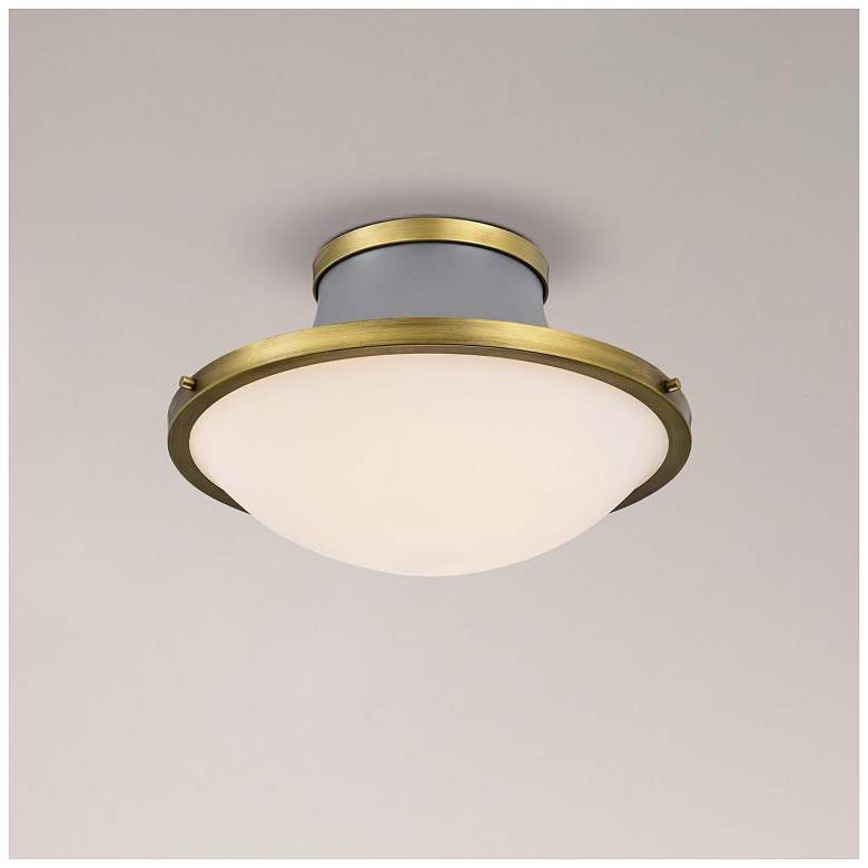 Image 1 Nuvo Lafayette 18" Gray/Natural Brass 3 Light Ceiling Light