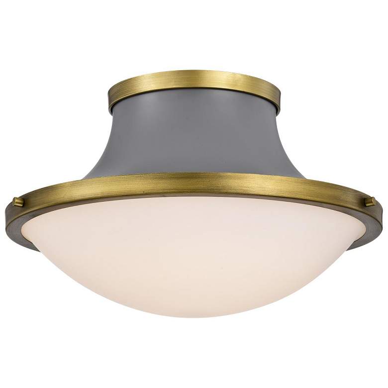 Image 3 Nuvo Lafayette 18" Gray/Natural Brass 3 Light Ceiling Light more views