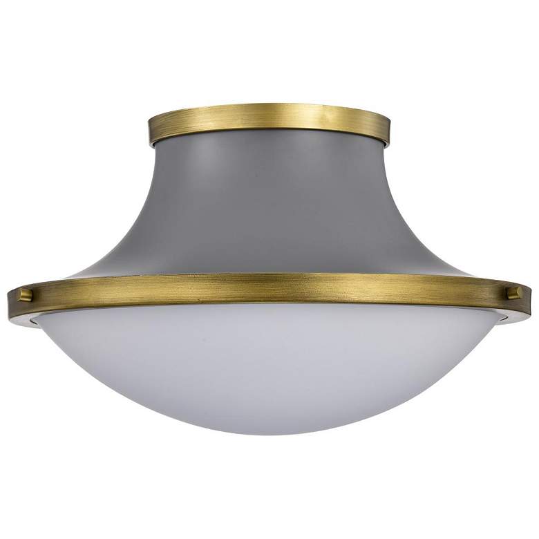 Image 4 Nuvo Lafayette 18" Gray/Natural Brass 3 Light Ceiling Light more views