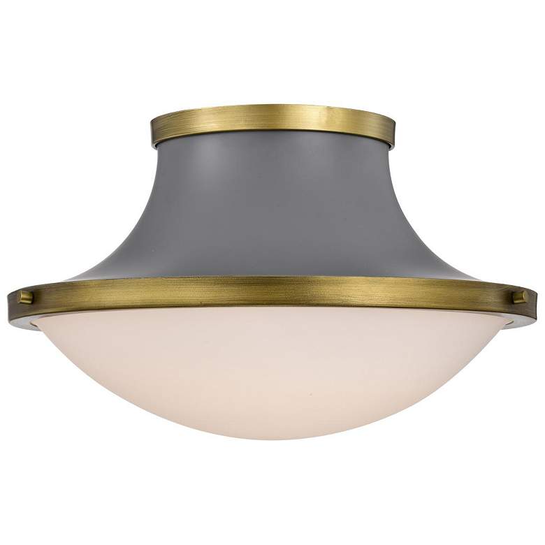 Image 5 Nuvo Lafayette 18" Gray/Natural Brass 3 Light Ceiling Light more views