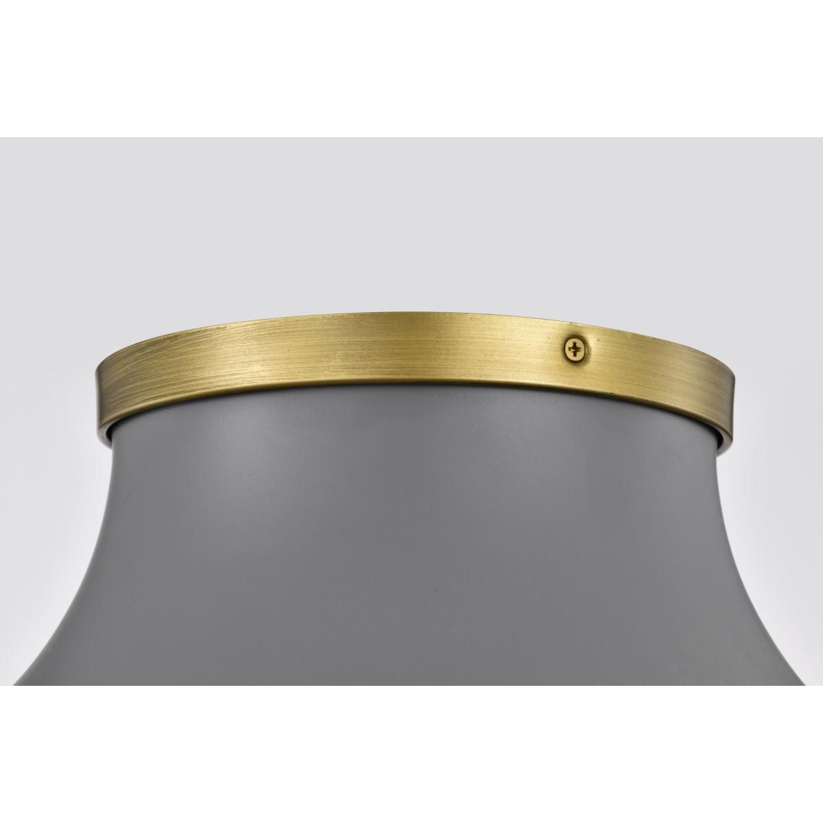 Nuvo Lafayette 18" Gray/Natural Brass 3 Light Ceiling Light