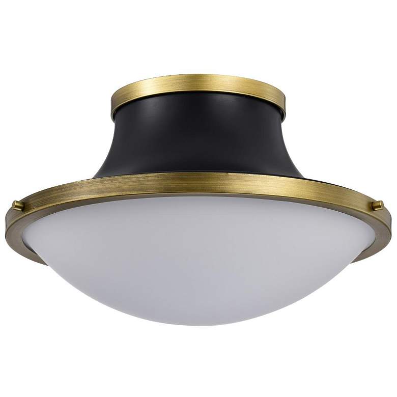 Image 2 Nuvo Lafayette 18" Matte Black/Natural Brass 3 Light Ceiling Light